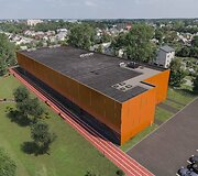 &Scaron;iaulių sporto gimnazijos universalios sporto salės vizualizacija 