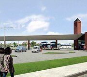 Planuojamos statyti &Scaron;ilutės rajono autobusų stoties vizualizacija