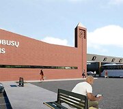Planuojamos statyti &Scaron;ilutės rajono autobusų stoties vizualizacija