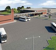 Planuojamos statyti &Scaron;ilutės rajono autobusų stoties vizualizacija