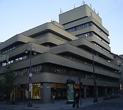 Lietuvos kooperatyvų sąjungos rūmai Gedimino pr. Vilniuje (dab. administracinis pastatas), architektas J. &Scaron;eibokas, 1978 m.