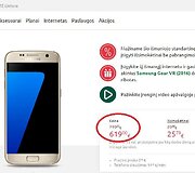 &bdquo;Samsung Galaxy S7&ldquo; kaina &bdquo;Bitė Lietuva&ldquo; parduotuvėje