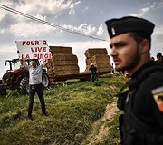 &bdquo;Tour de France&ldquo; dviratininkams kelią užtvėrė protestuotojai, dalis sportininkų nukentėjo nuo a&scaron;arinių dujų.