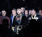 Tysonas Fury ir Tomas Schwarzas bei jų dvikova Las Vegase.