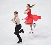 Allison Reed ir Saulius Ambrulevičius pasaulio čempionate &Scaron;vedijoje.