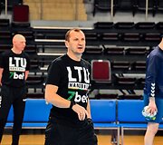 Lietuvos rankinio rinktinė rengiasi mačui Alytuje. Gintaras Savukynas