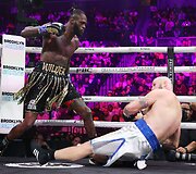 Deontay Wilderis nokautavo Robertą Heleniusą.