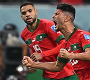 Mačas dėl trečiosios vietos: Kroatija &ndash; Marokas. Achrafas Dari pelnė įvartį.