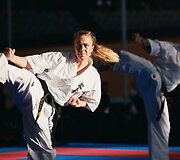 Kioku&scaron;in karatė Europos čempionato kata rungtis. Diana Mačiūtė