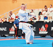 Kioku&scaron;in karatė Europos čempionato kata rungtis.