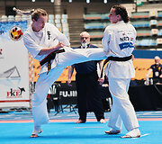 Kioku&scaron;in karatė Europos čempionato akimirka. Brigita Gustaitytė