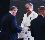 Europos kioku&scaron;in karatė čempionatas. Aneta Me&scaron;kauskienė ir Romas Vitkauskas