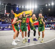 Lietuvos krep&scaron;inio rinktinė 3x3 triumfavo mū&scaron;yje dėl olimpinės bronzos.
