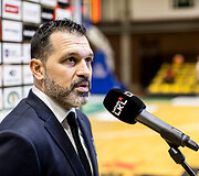 Mažeikių &bdquo;M Basket Delamode&ldquo; ir Vilniaus &bdquo;Wolves Twinsbet&ldquo; rungtynių akimirka. Alessandro Magro