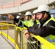 Nacionalinio stadiono statybas apžiūrėjo Vilniaus &bdquo;Žalgirio&ldquo; klubo vadovai, tarp jų ir Mindaugas Kasperūnas.