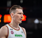 Pirmasis mažojo finalo mačas: Klaipėdos &bdquo;Neptūnas&ldquo; &ndash; Panevėžio &bdquo;Lietkabelis&ldquo;. Gabrielius Maldūnas