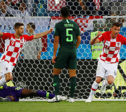 Kroatijos  ir Nigerijos komandų rungtynių akimirka.