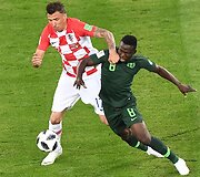 Kroatijos  ir Nigerijos komandų rungtynių akimirka.