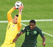Kroatijos  ir Nigerijos komandų rungtynių akimirka.