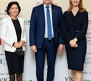 Vienos žydų muziejaus direktorė dr Danielle Spera, kultūros viceministras Rimantas Mikaitis, Austrijos ambasadorė Lietuvai Yvvone Raffaela Toncic-Sorinj