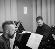 Lino Adomaičio, Egidijaus Buožio ir Vokiet0ijos styginių kvinteto &bdquo;G-Strings&ldquo; koncerto repeticija