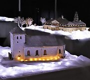 Meduolinis Žagarės miestelis, eksponuojamas Žagarės dvaro rūmuose