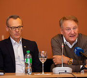 Romualdas Brazauskas ir Algimantas Pavilonis
