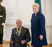 Lietuvos sportininkų apdovanojimų Prezidentūroje akimirka