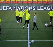 Lietuvos futbolo rinktinės treniruotė