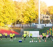 Lietuvos futbolo rinktinės treniruotė