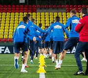 Rumunijos futbolo rinktinės treniruotė