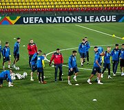 Rumunijos futbolo rinktinės treniruotė
