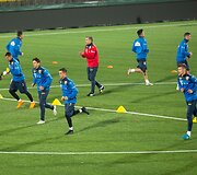 Rumunijos futbolo rinktinės treniruotė