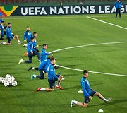 Rumunijos futbolo rinktinės treniruotė