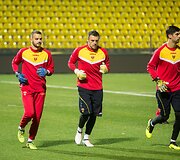 Juodkalnijos futbolo rinktinės treniruotė