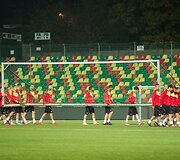 Juodkalnijos futbolo rinktinės treniruotė
