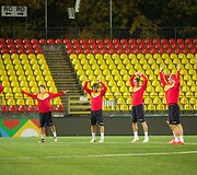 Juodkalnijos futbolo rinktinės treniruotė