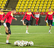 Juodkalnijos futbolo rinktinės treniruotė