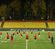 Juodkalnijos futbolo rinktinės treniruotė