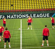 Juodkalnijos futbolo rinktinės treniruotė