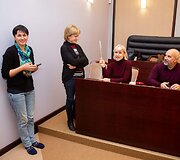 Vilniaus Vytauto Didžiojo gimnazijos mokytojai aplankė &Scaron;vietimo ministerijoje streikuojančius mokytojus