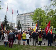 Judėjimo &bdquo;Lietuva yra čia&ldquo; akcija prie&scaron; paskutiniuosius kandidatų debatus