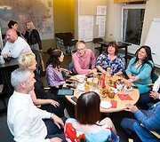 Lietuvos socialdemokratų partijos nariai laukia Europos parlamento rinkimų rezultatų
