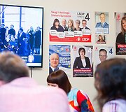 Lietuvos socialdemokratų partijos nariai laukia Europos parlamento rinkimų rezultatų
