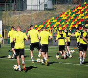 Lietuvos futbolo rinktinės treniruotė