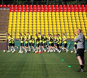 Lietuvos futbolo rinktinės treniruotė