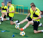 Lietuvos futbolo rinktinės treniruotė