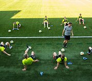 Lietuvos futbolo rinktinės treniruotė