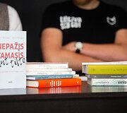 Naujo literatūros ir meno festivalio &bdquo;Open Books&ldquo; pristatymo akimirka