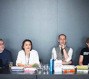 Naujo literatūros ir meno festivalio &bdquo;Open Books&ldquo; pristatymo akimirka